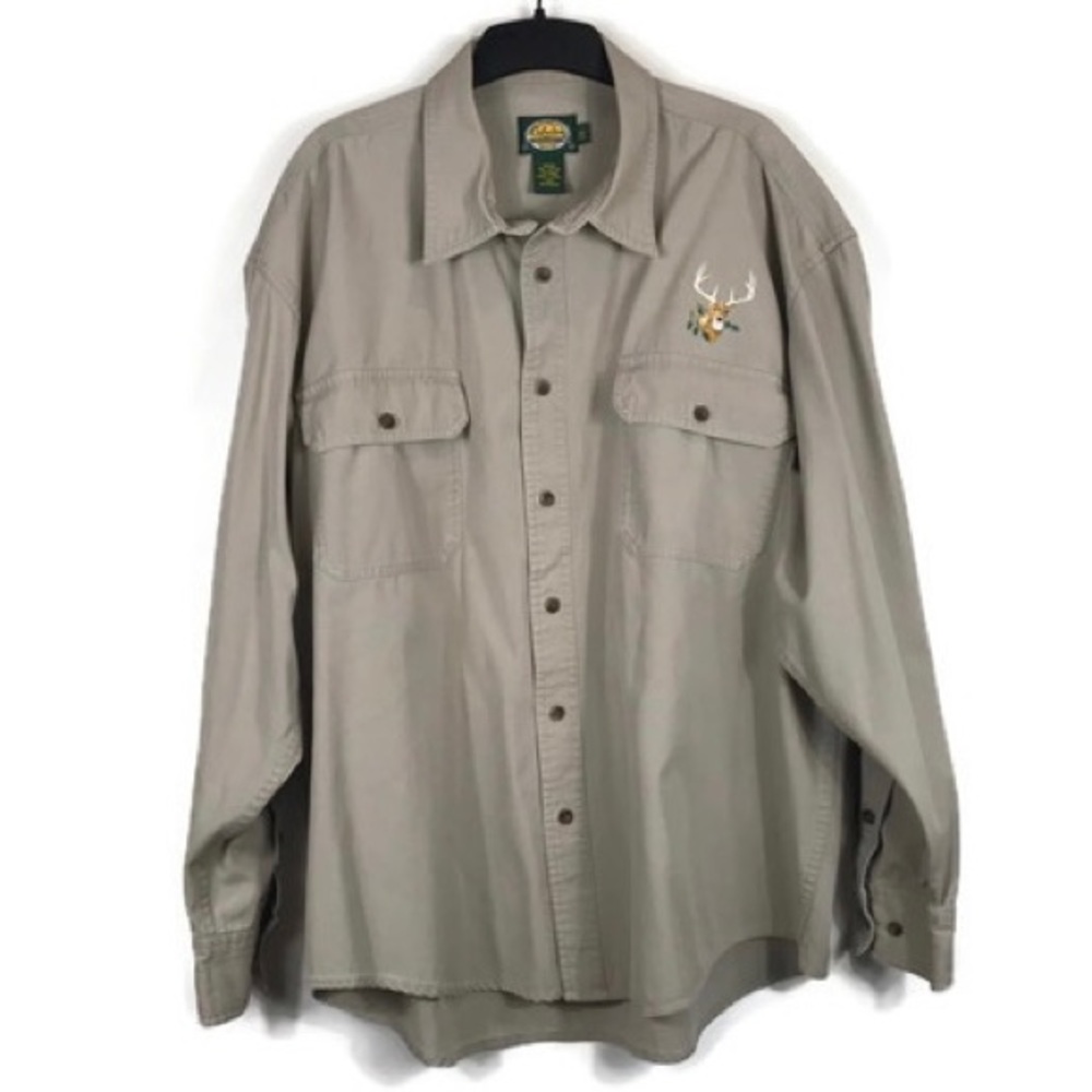 Cabela’s Shirt 8 point Buck button down Long sleeve Mens size 2XL Regular